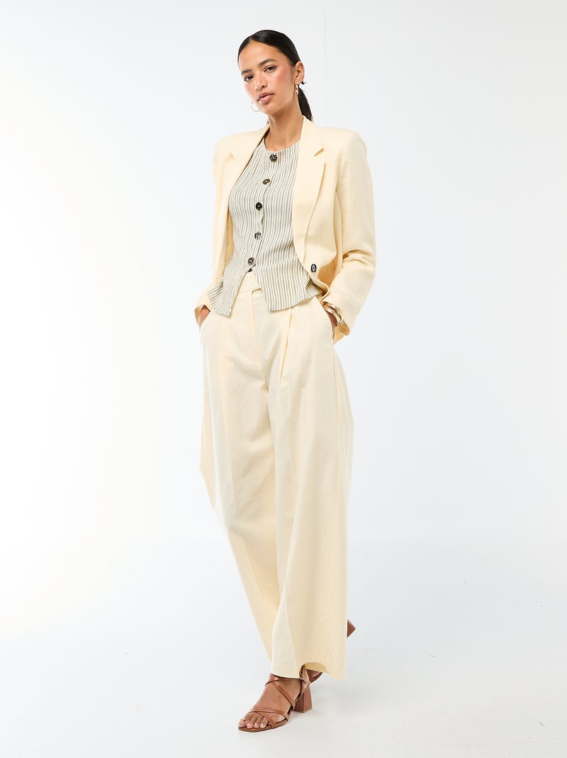 Mittellange Blazerjacke Beige - Kiabi