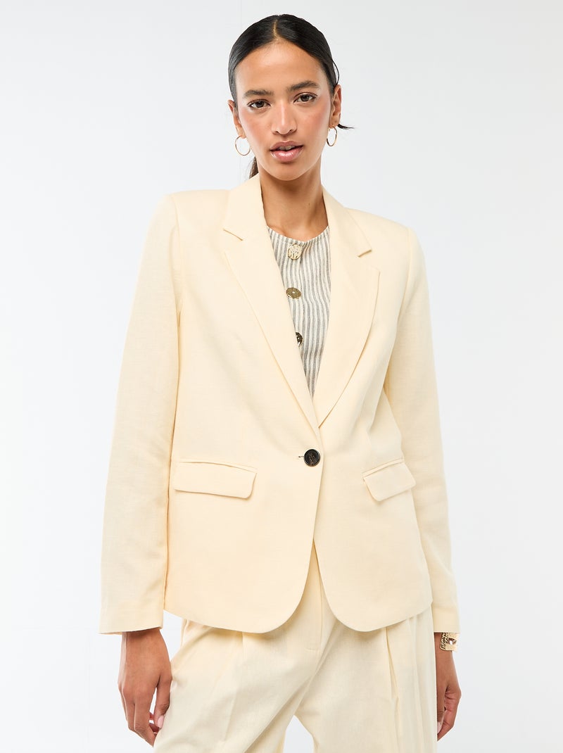Mittellange Blazerjacke Beige - Kiabi