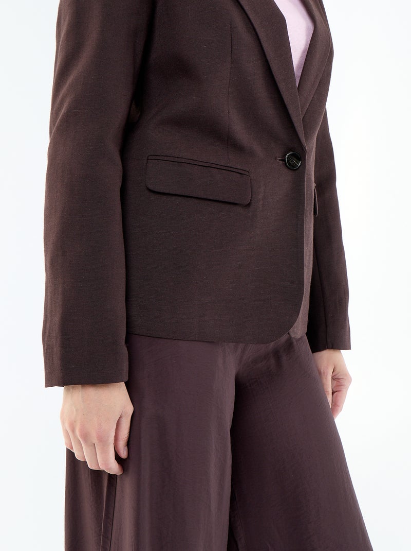 Mittellange Blazerjacke Braun - Kiabi
