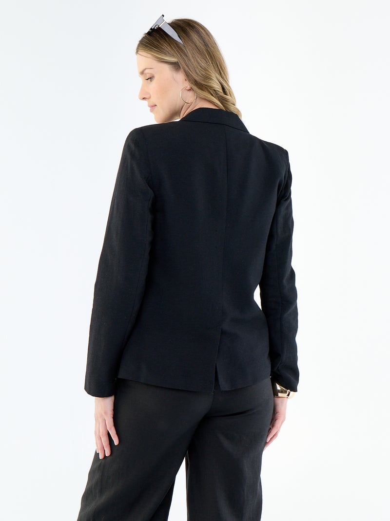 Mittellange Blazerjacke Schwarz - Kiabi