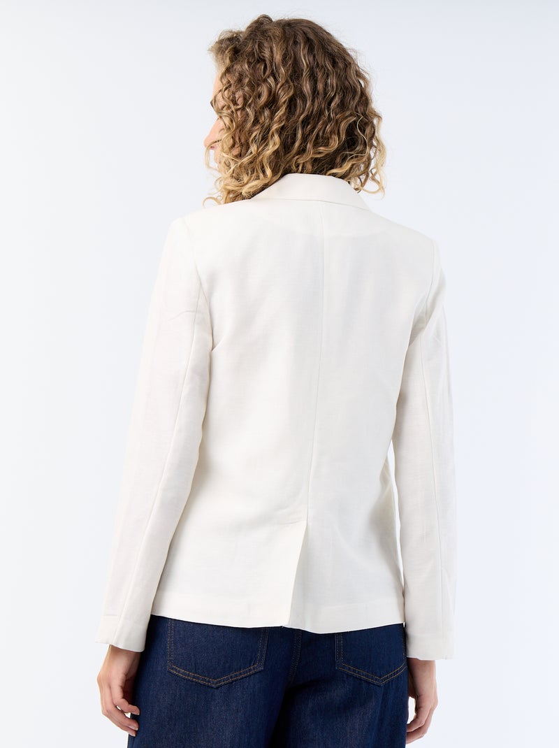 Mittellange Blazerjacke Weiß - Kiabi