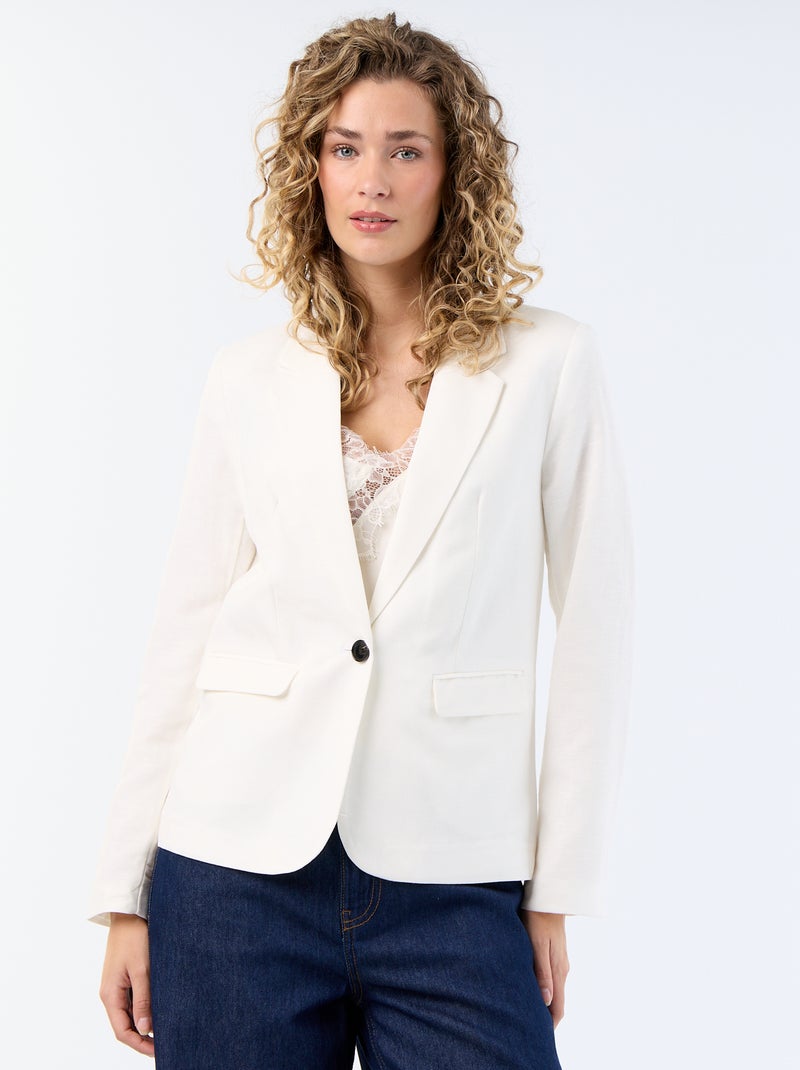 Mittellange Blazerjacke Weiß - Kiabi