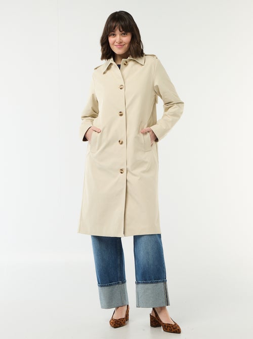 Mittellanger Trenchcoat mit Hemdkragen - Kiabi