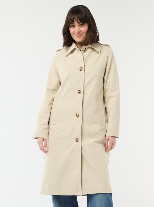 Mittellanger Trenchcoat mit Hemdkragen - Kiabi