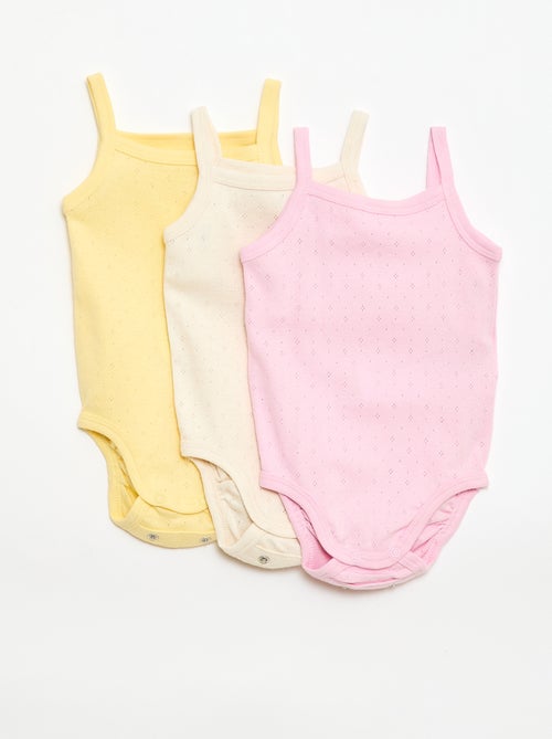 Mitwachsende Träger-Bodys – 3er-Pack - Kiabi
