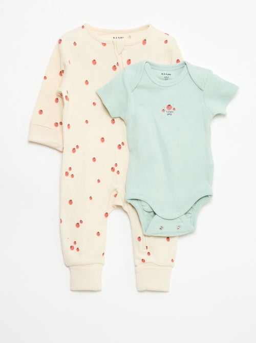 Mitwachsendes Body- und Strampler-Set aus Rippstrick - Kiabi