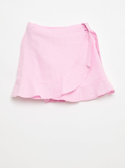 Mixed Linen Ruffle Skirt - Kiabi