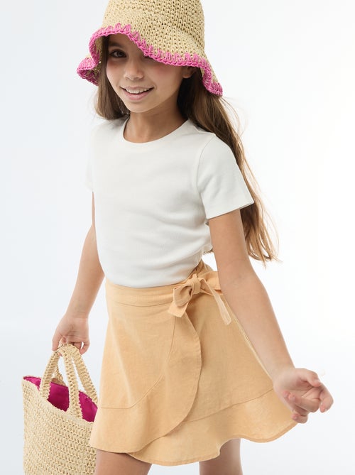 Mixed Linen Ruffle Skirt - Kiabi