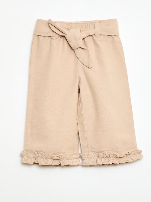 Mixed Linen Trousers - Kiabi