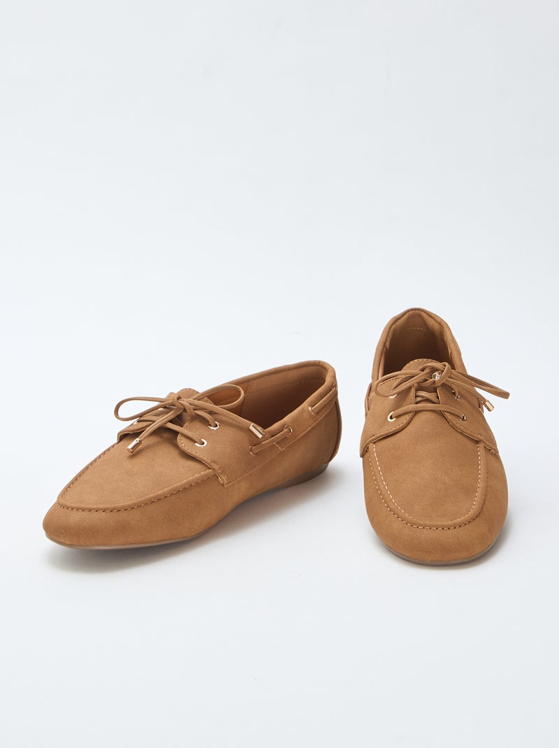 Mocassins à lacets Marron - Kiabi