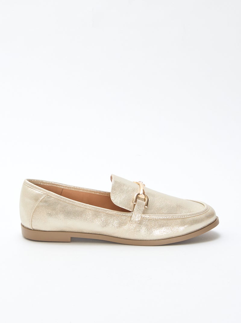 Mocassins argentées et pailletées Jaune - Kiabi