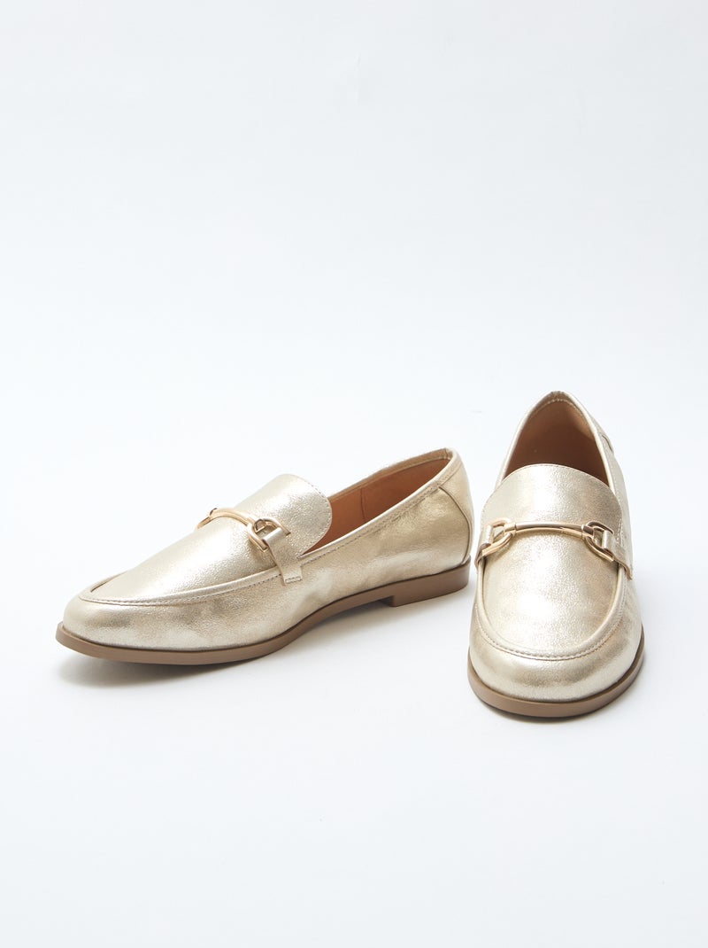 Mocassins argentées et pailletées Jaune - Kiabi