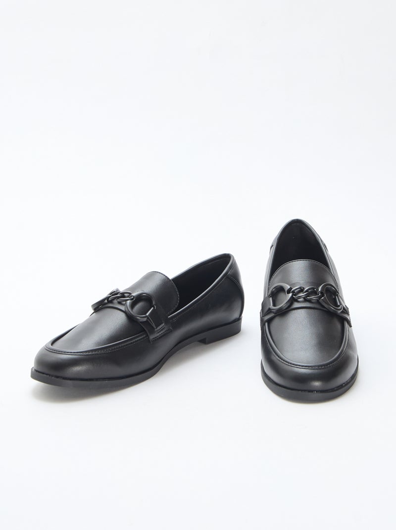 Mocassins avec chaîne Noir - Kiabi