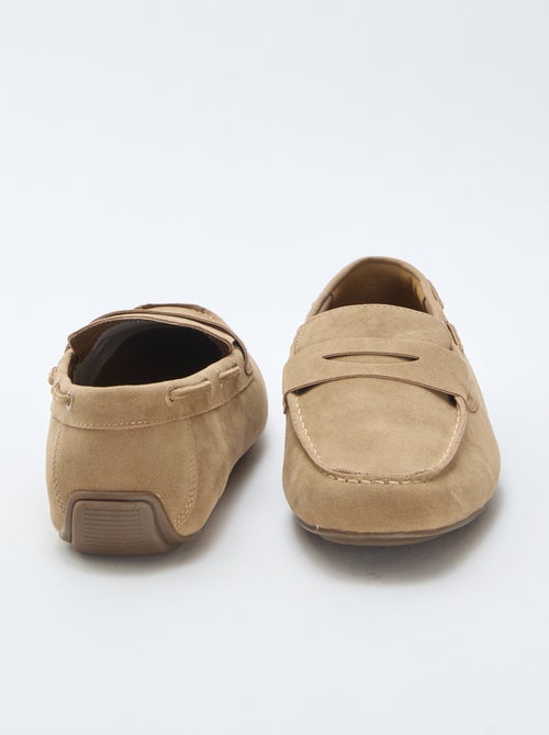 Mocassins bateau en suédine unie - Kiabi