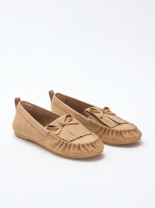 Mocassins suédine avec frange - Kiabi