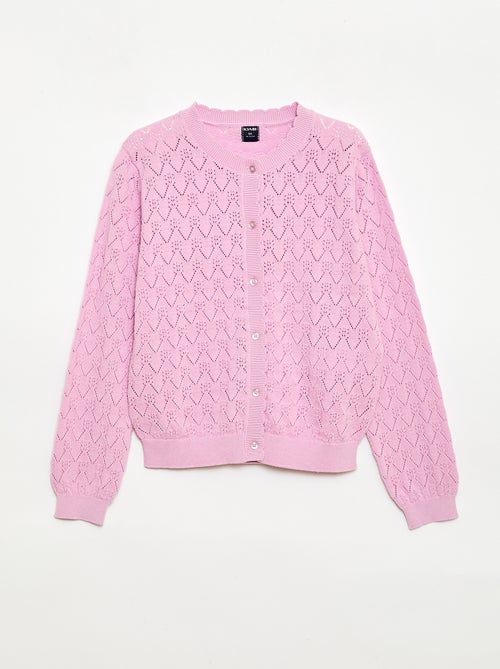 Modische Strickjacke mit Lochmuster - Kiabi