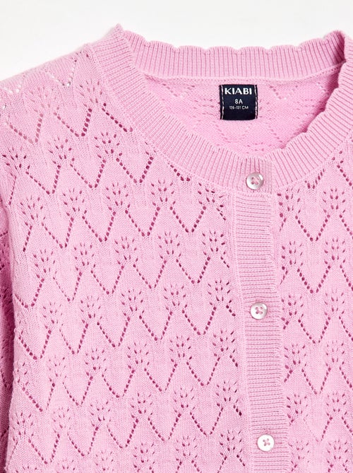 Modische Strickjacke mit Lochmuster - Kiabi