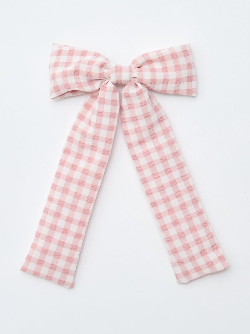 Molletta a coccodrillo con fiocco fantasia e nastro Rosa - Kiabi
