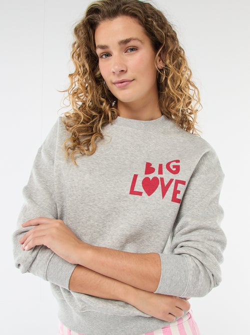 Molton-Sweatshirt mit Botschaft - Kiabi