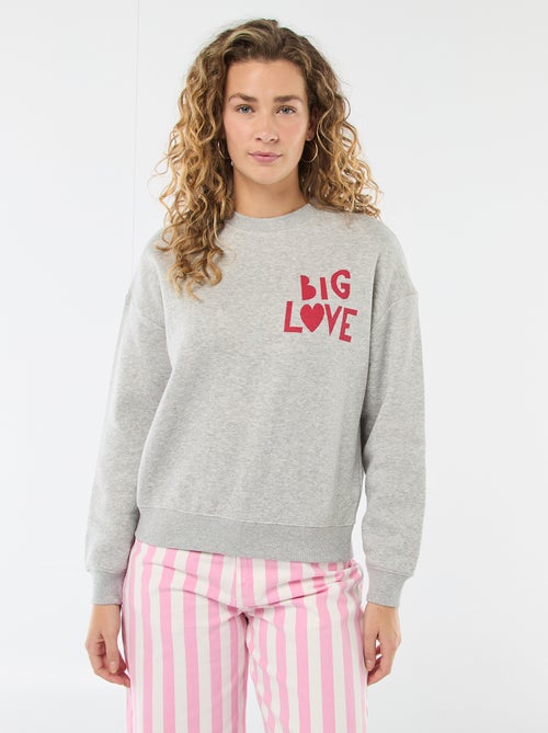 Molton-Sweatshirt mit Botschaft - Kiabi