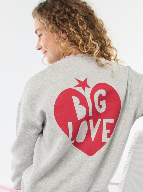 Molton-Sweatshirt mit Botschaft - Kiabi