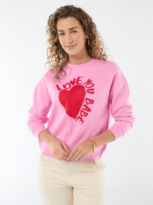 Molton-Sweatshirt mit Botschaft - Kiabi