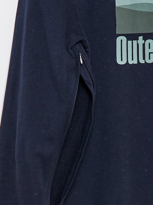 Molton-Sweatshirt mit Print - Leicht anzuziehen - Kiabi