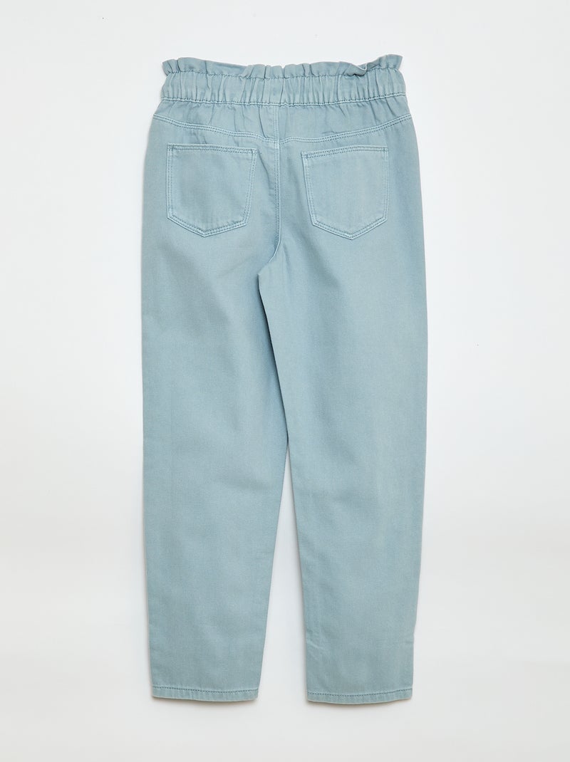 Mom Fit Denim Pants with Print Blue - Kiabi