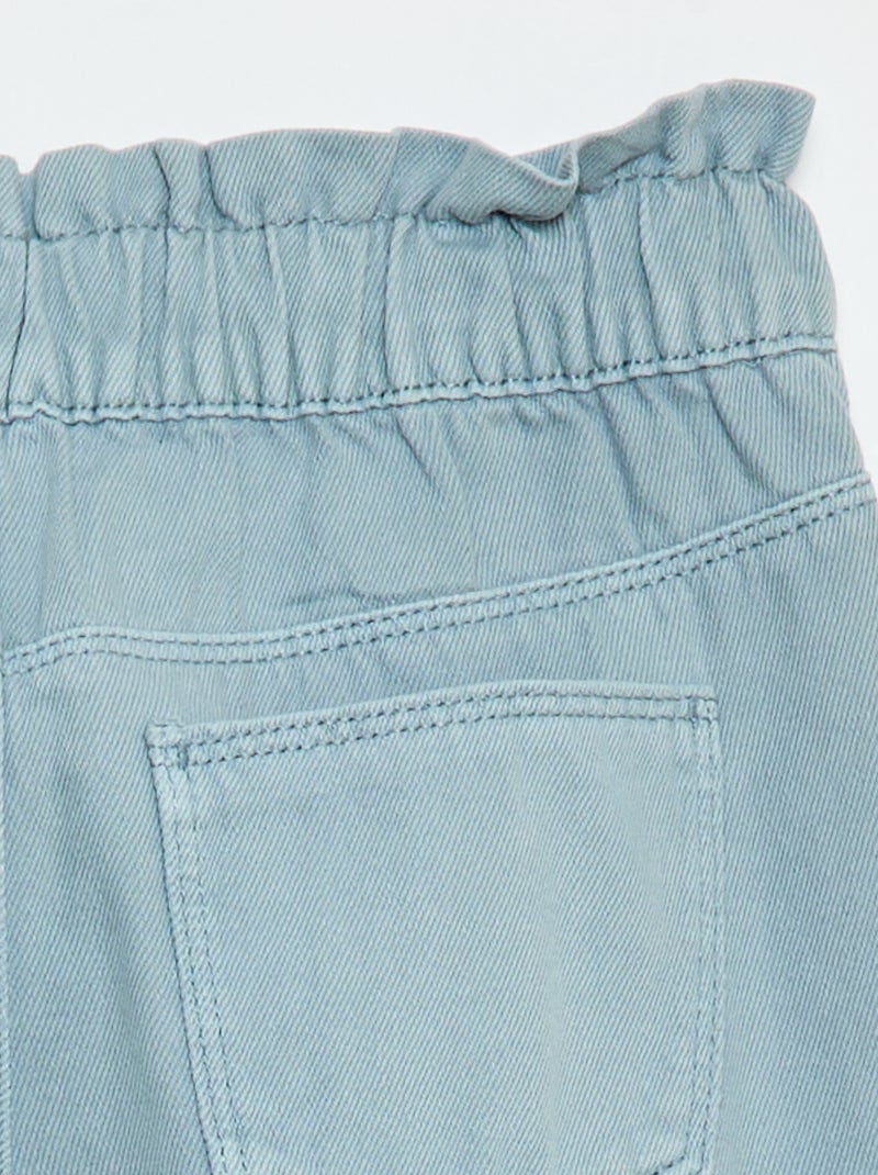 Mom Fit Denim Pants with Print Blue - Kiabi