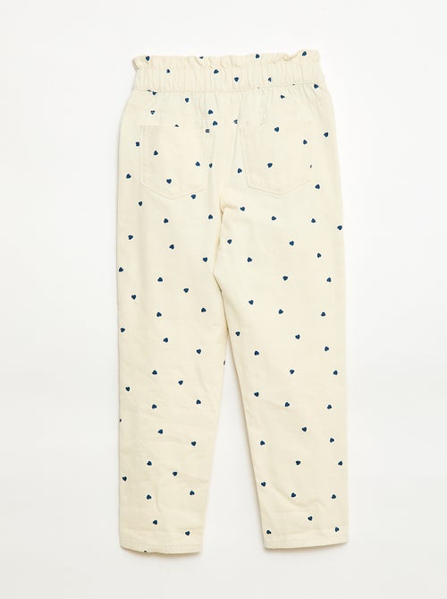 Mom Fit Denim Pants with Print - Kiabi