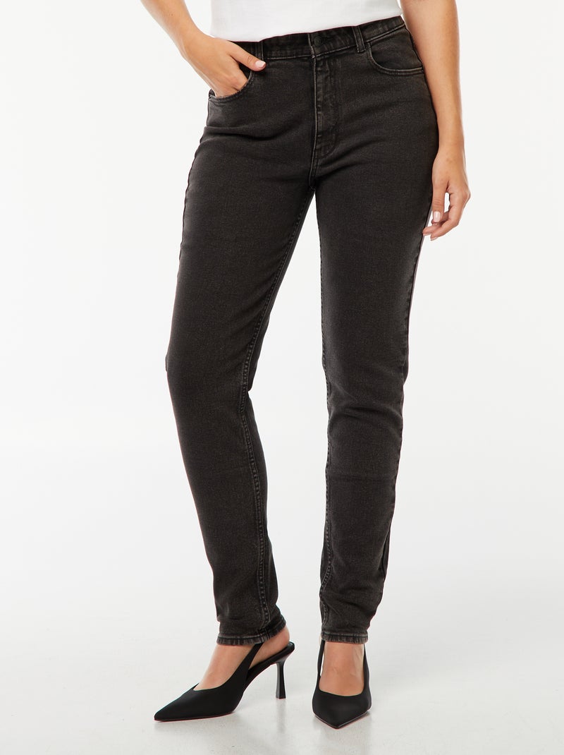 Mom jeans 5 pockets L34 Black - Kiabi
