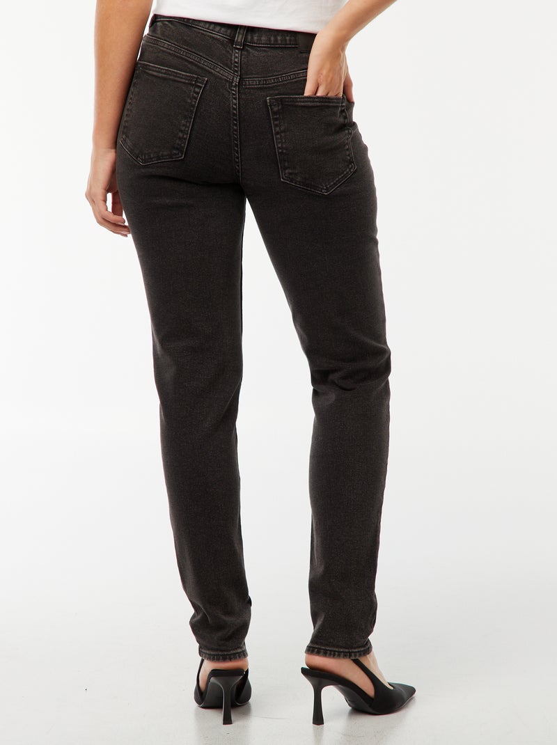 Mom jeans 5 pockets L34 Black - Kiabi