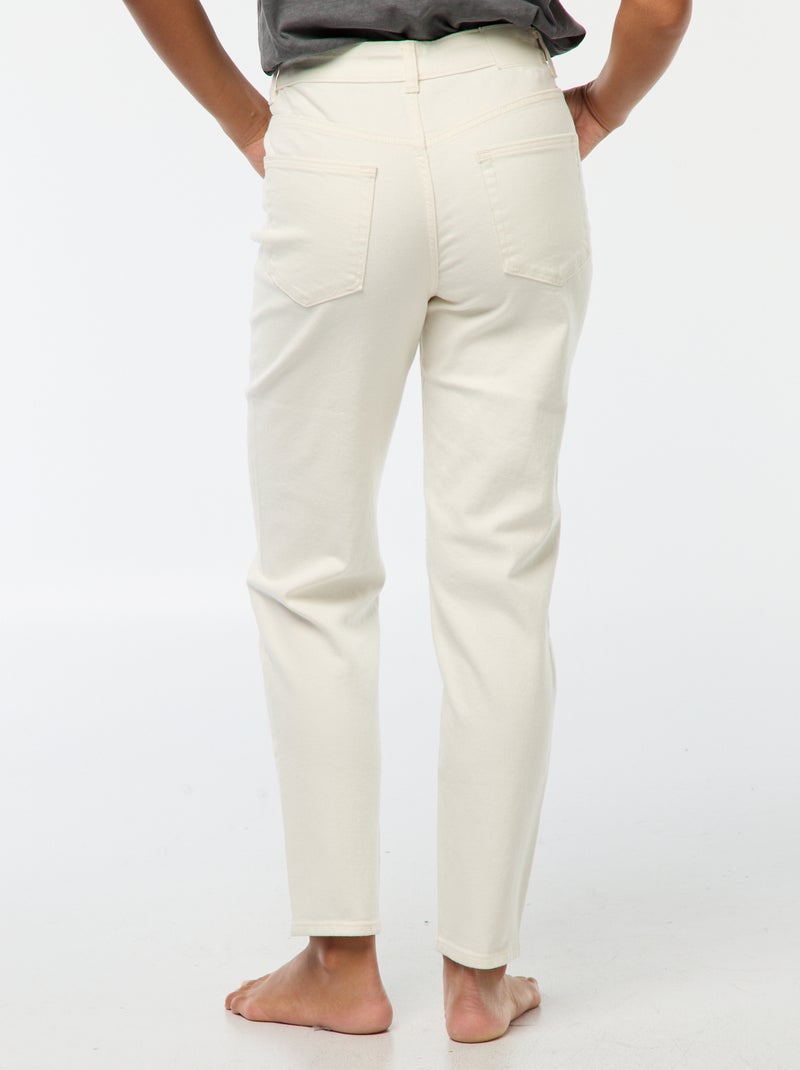 Mom-Jeans mit 5 Taschen L34 Weiß - Kiabi