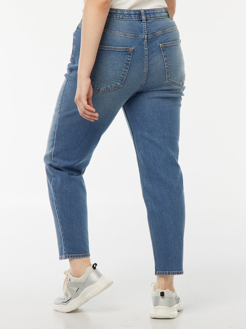Mom-Jeans mit hohem Bund - L34 Blau - Kiabi