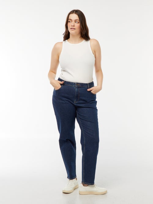 Mom-Jeans mit hohem Bund, 5 Taschen - L32 - Kiabi Mom-Jeans mit hohem Bund, 5 Taschen - L32 - Kiabi