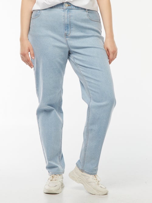 Mom-Jeans mit hohem Bund, 5 Taschen - L32 - Kiabi Mom-Jeans mit hohem Bund, 5 Taschen - L32 - Kiabi