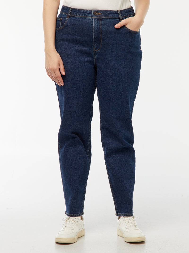 Mom-Jeans mit hoher Taille - L30 Blau - Kiabi