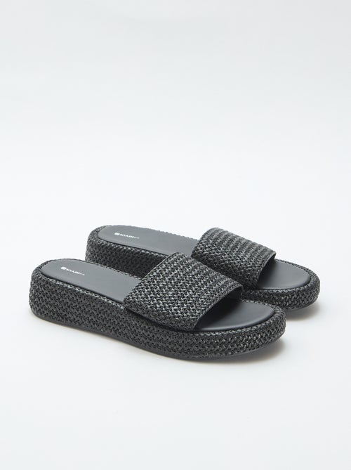 Mule compensée imitation paille - Kiabi