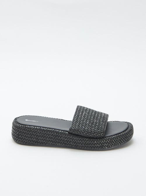 Mule compensée imitation paille - Kiabi