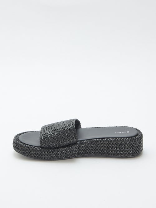 Mule compensée imitation paille - Kiabi