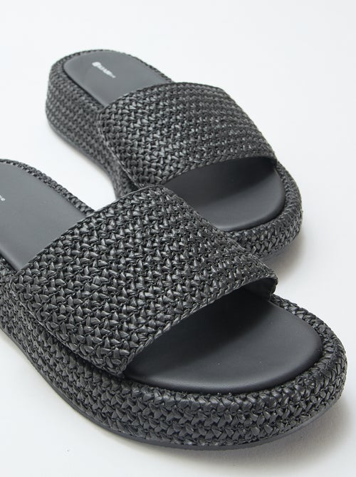 Mule compensée imitation paille - Kiabi