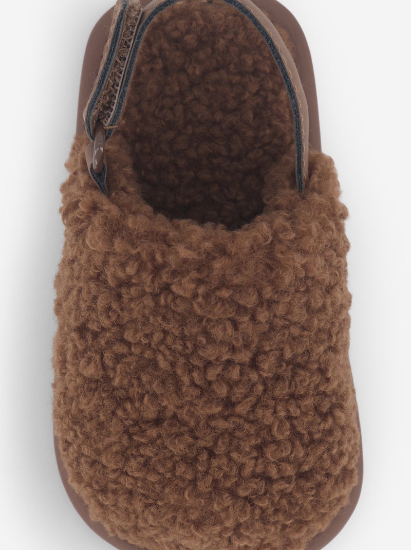 Mule Slippers with Back Straps Brown - Kiabi