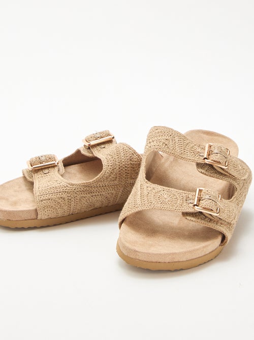 Mules a doppia fascia in macramè - Kiabi