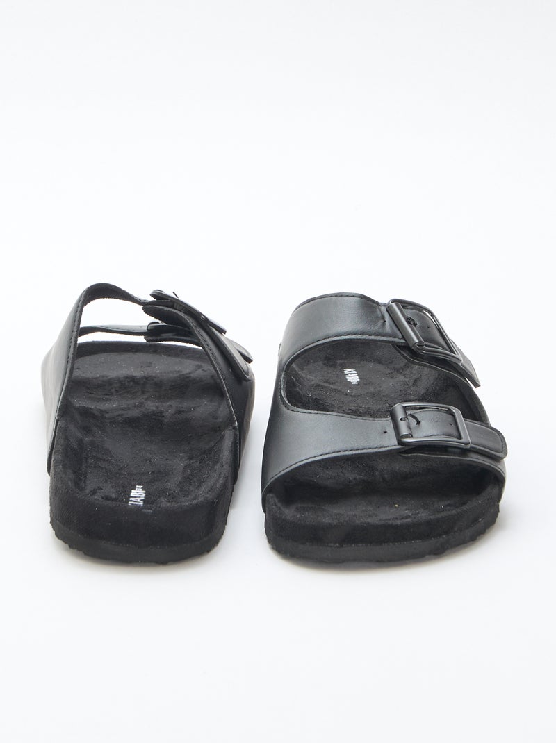 Mules a doppia fascia Nero - Kiabi