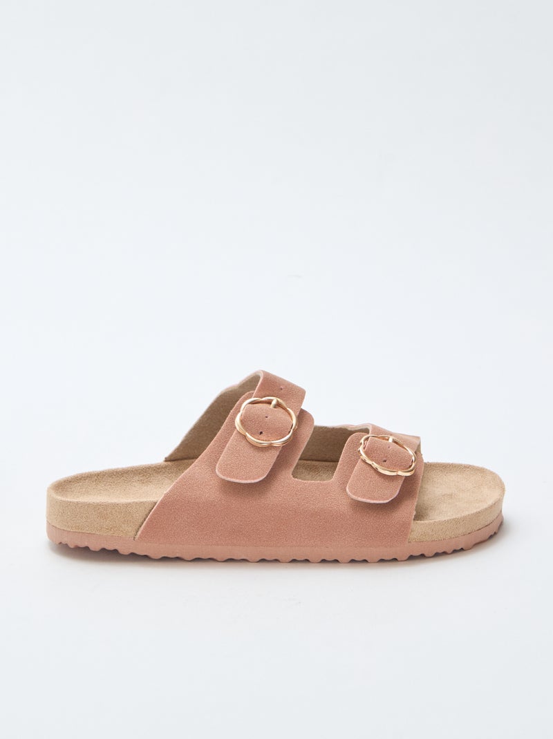 Mules a doppia fascia Rosa - Kiabi