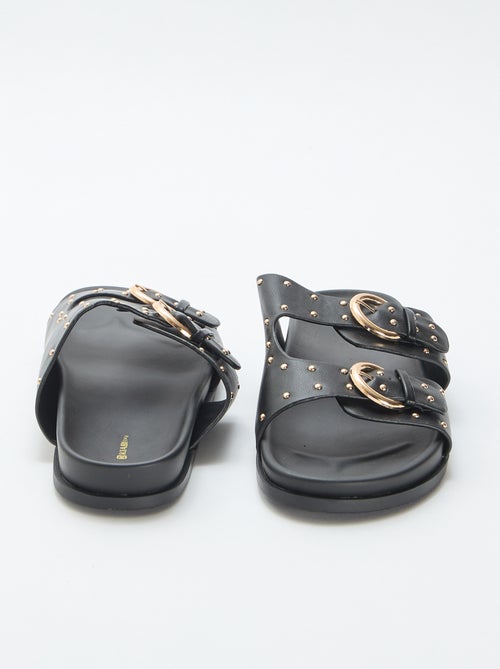 Mules avec brides à boucle dorée - Kiabi