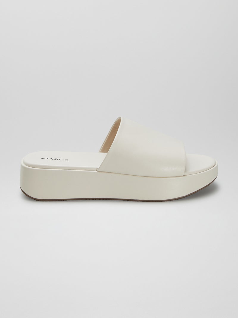 Mules compensées en simili Beige - Kiabi