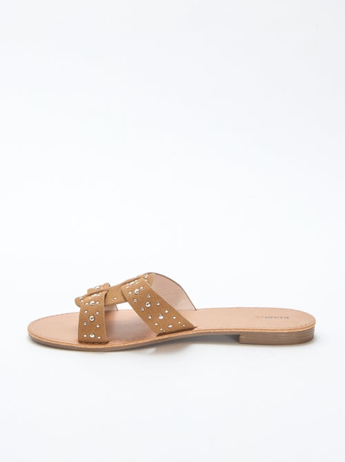 Mules con fascia in macramè lucido - Kiabi