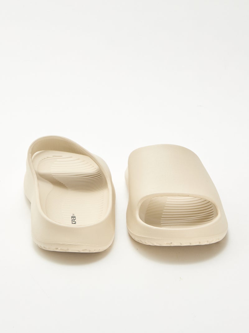 Mules de piscine compensées Blanc - Kiabi