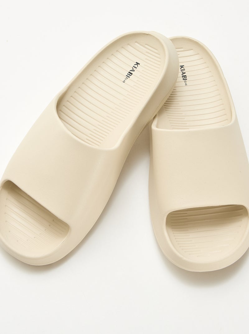 Mules de piscine compensées Blanc - Kiabi